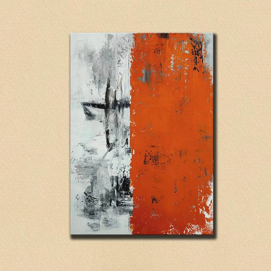 Red Black Canvas - large diy art for modern home